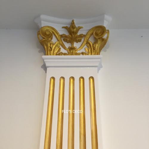 peinture décorative or sur moulures en pvc